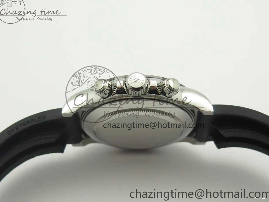 MiroTime 0217 Daytona 116519 Noob 1:1 Best Edition 904L SS Case Gray Black Dial on Black Rubber Strap SA4130 (Free Extra Strap) Durable 3336